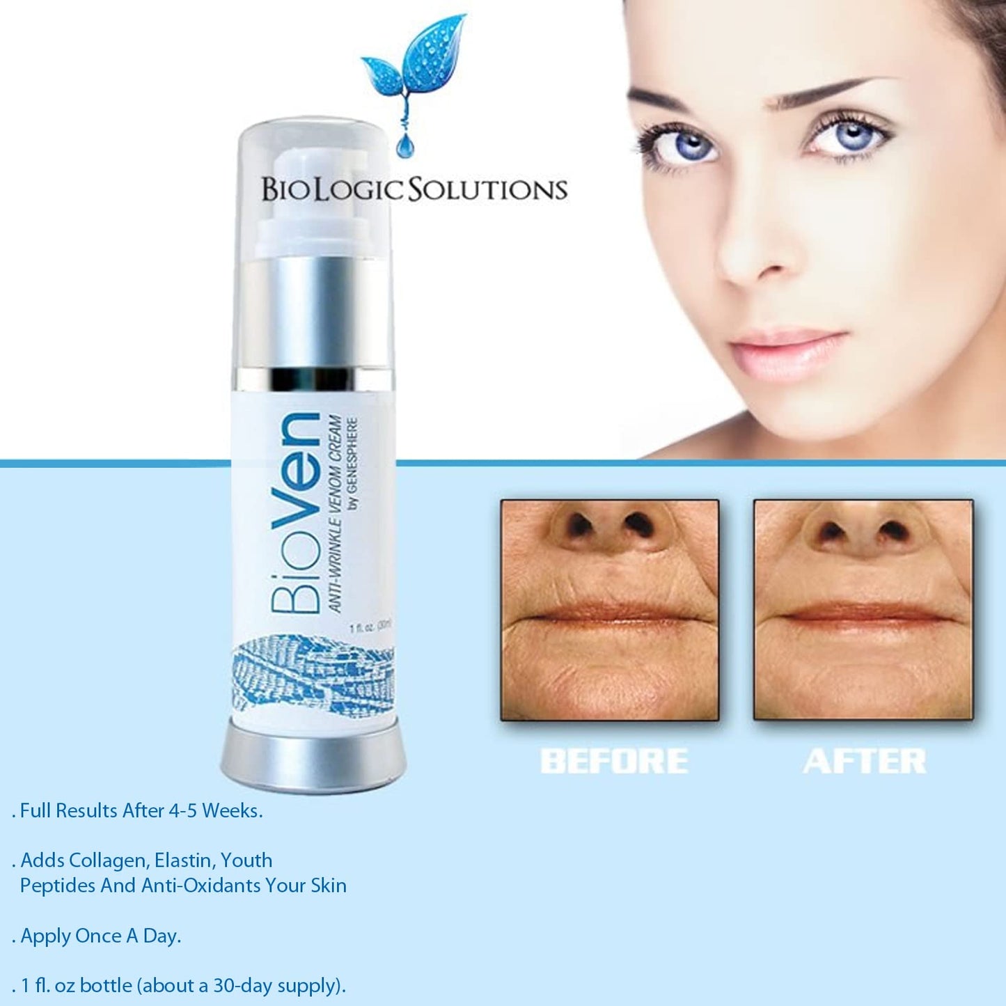 BioVen Anti-Wrinkle Venom Cream by Biologic Solutions (1 oz)
