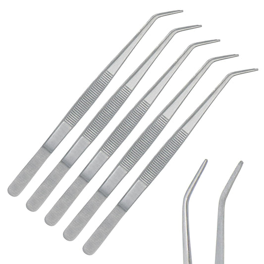 Stainless Steel Tweezers, with Curved Serrated Tip Multipurpose Tweezers Sewing Machine Tweezers Forceps for Craft Repairing (5) Beauty and Personal Care SURGICAL ONLINE