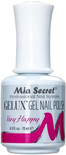 Mia Secret Gelux Soak-off gel nail polish color Very Happy - Gel polish cured with nail lamp - Esmaltes para uñas en gel de larga duración para Beauty & Personal Care Mia Secret