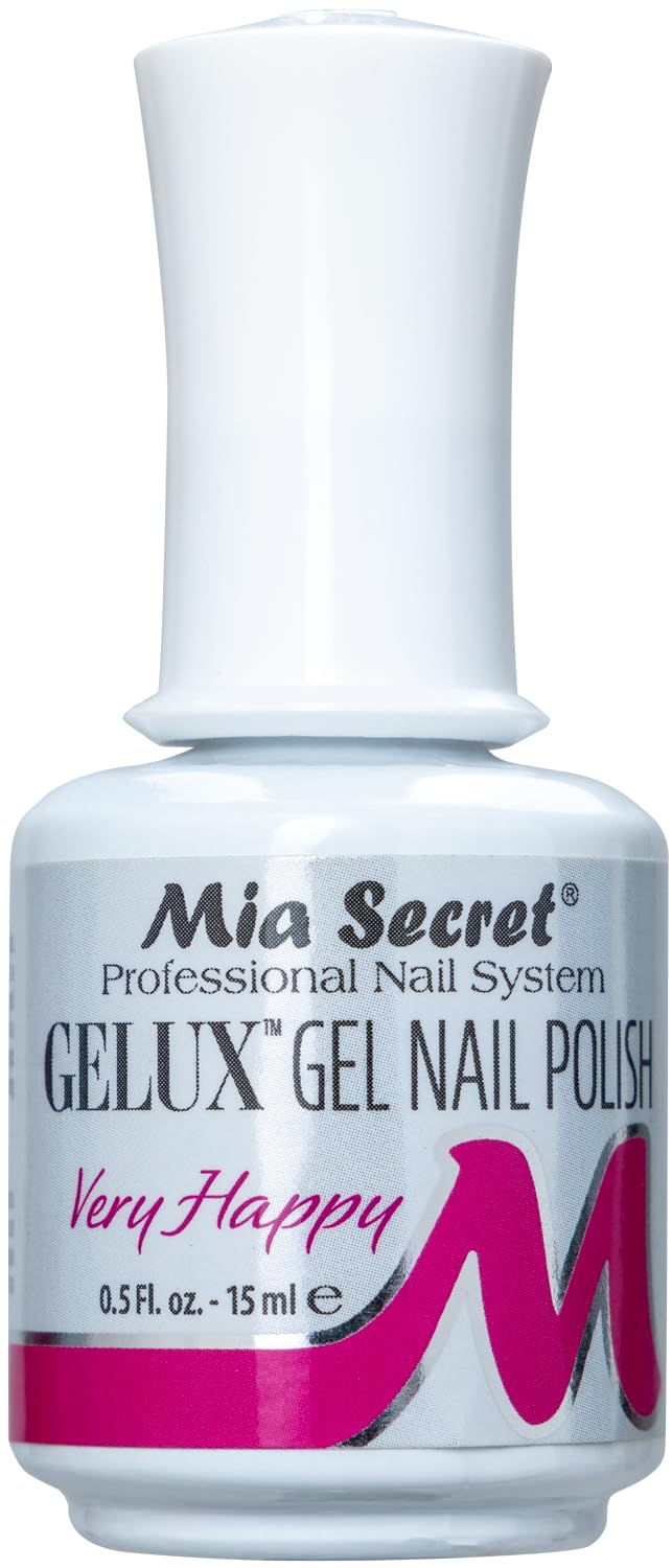 Mia Secret Gelux Soak-off gel nail polish color Very Happy - Gel polish cured with nail lamp - Esmaltes para uñas en gel de larga duración para Beauty & Personal Care Mia Secret