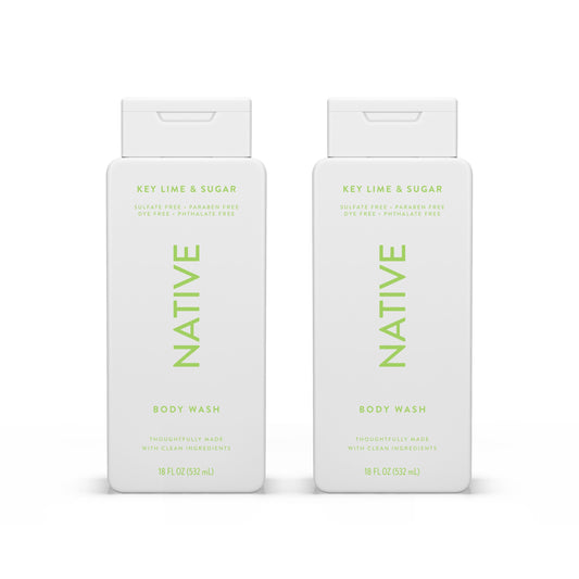 Native Body Wash Contains Naturally Derived Ingredients | For Women & Men, Sulfate, Paraben, & Dye Free Leaving Skin Soft and Hydrating | Key Lime Beauty & Personal Care Native