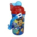 Paw Patrol Friends Carrying Strap One Touch Water Bottles with Reusable Built in Straw - Safe Approved BPA free, Easy to Clean, Perfect Gifts…
