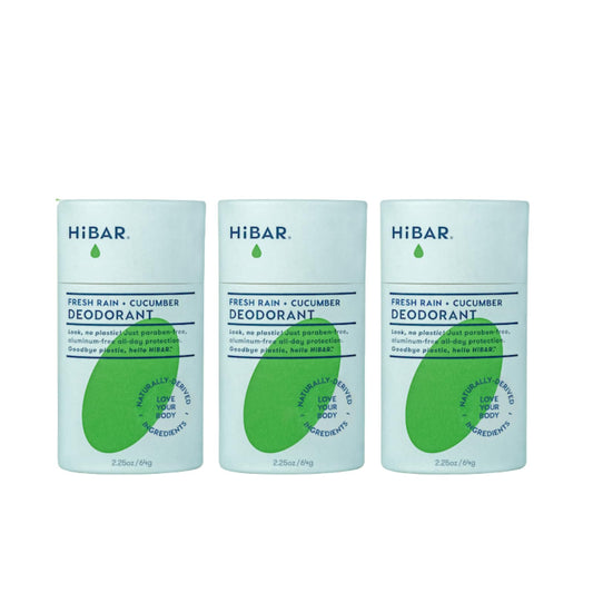 HiBAR - Fresh Rain & Cucumber Plastic Free Deodorant - Natural Deodorant - All-Day Protection - With Sunflower Seed Wax, Rice Bran & Shea Butter Beauty and Personal Care HIBAR
