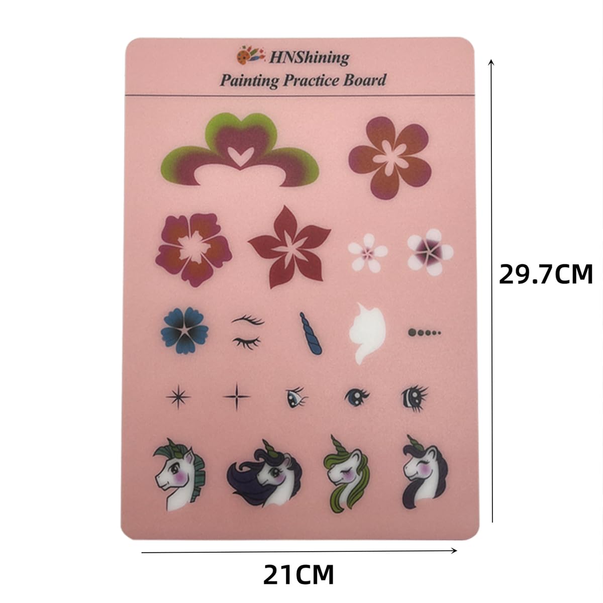 HNShining Face and Body Paint Practice Board With Various Patterns - Reusable Exercise Template and Skill Sheet