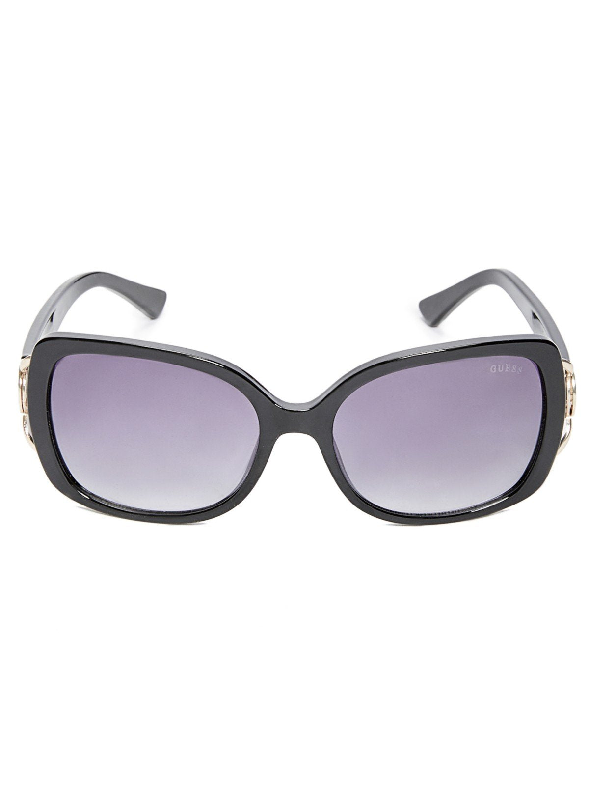 GUESS GF6065 Shiny Black With Gold/Smoke Gradient Lens One Size