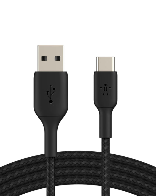 Belkin USB C to USB A Cable, 3.3ft, 15W - Type C Charger, iPhone Charger Cord, Braided, Flexible for iPhone 17 & 16, Galaxy S25, Pixel 10, iPad Pro