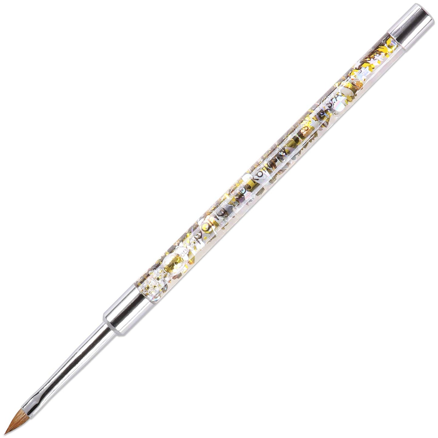 PANA 3D Kolinsky Nail Art Brush - Gold Glitter Handle, Size 4 - Acrylic Nail Art Sculpture Brush for Manicures Pedicure Salon Professional or Beginner Beauty & Personal Care PANA