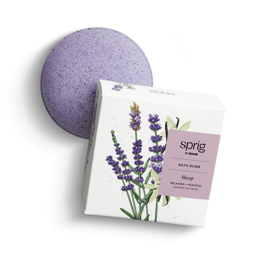 Sprig by Kohler Lavender + Vanilla Bath Bomb, Hypoallergenic, Made with Natural Botanicals & Premium Skincare Ingredients (Shea Butter, Coconut Oil…