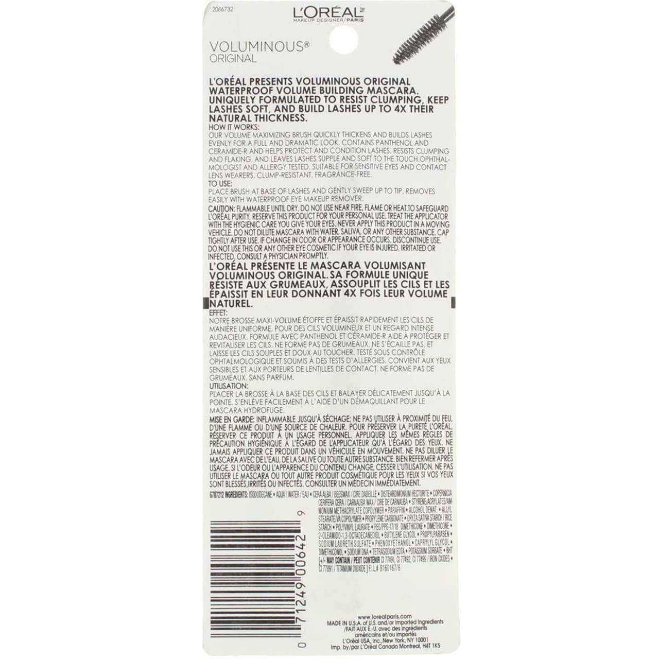 L’Oreal ParisVoluminous Waterproof Mascara Waterproof Black Brown #365