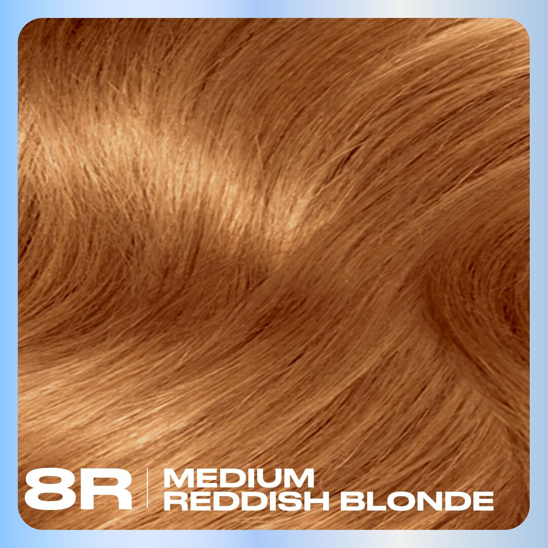 Clairol Nice'n Easy Permanent Hair Dye, 8R Medium Reddish Blonde | 100% Gray Coverage | Long?Lasting, Natural?Looking Color & Shine | Pack of 1