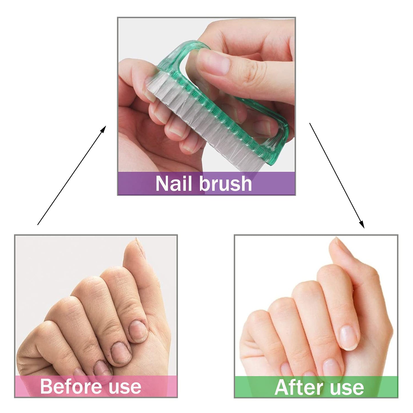Handle Grip Nail Brush, Nail Cleaning Brushes Pedicure Scrubbing tool, Toes Fingernail Brush Scrub Cleaner kit for Men and Women 8 Pack (Multicolor) Beauty and Personal Care MODENGKONGJIAN