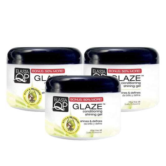 Elasta QP Glaze Maximum Hold Conditioning Shining Gel, 6 Oz, Pack of 3