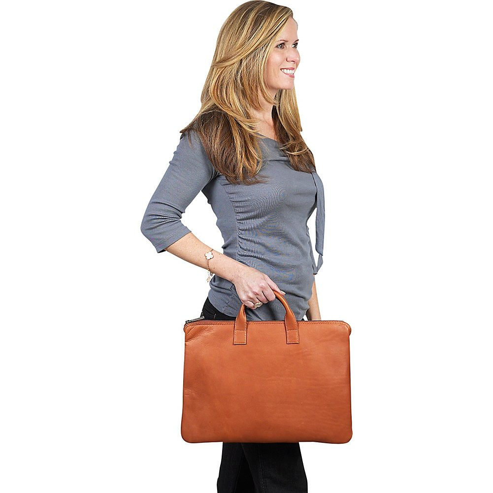 Claire Chase Folio with Handle, Saddle, One Size