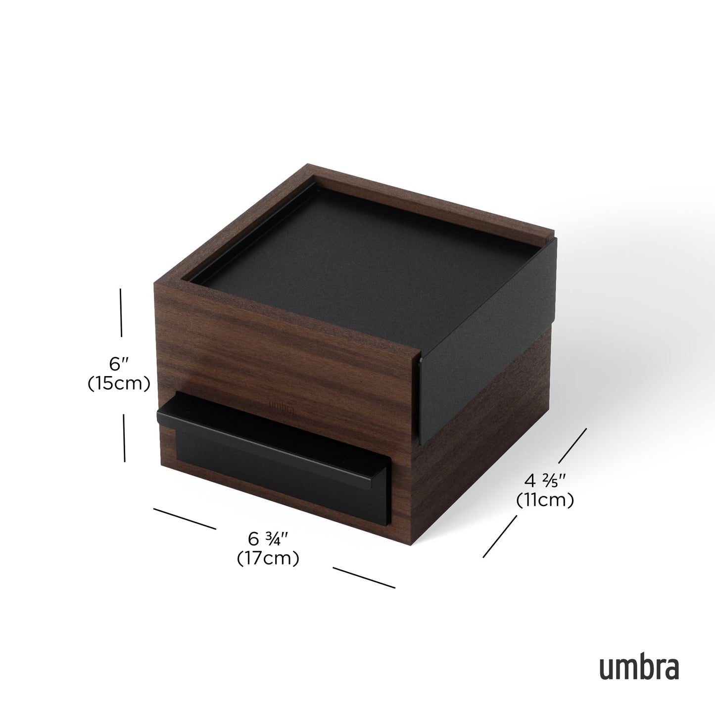 Umbra Mini Stowit Jewelry Box - Modern Keepsake Storage Organizer with Hidden Compartment Drawers for Ring, Bracelet, Watch, Necklace, Earrings…