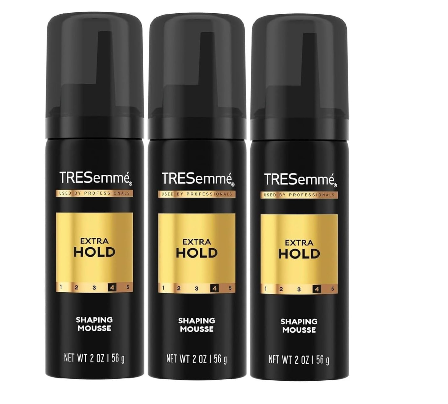TRESemmé Extra Hold Volumizing Hair Mousse, 24H Humidity Resistance, Travel Size 2 Oz (3 Pack Packaging May Vary)