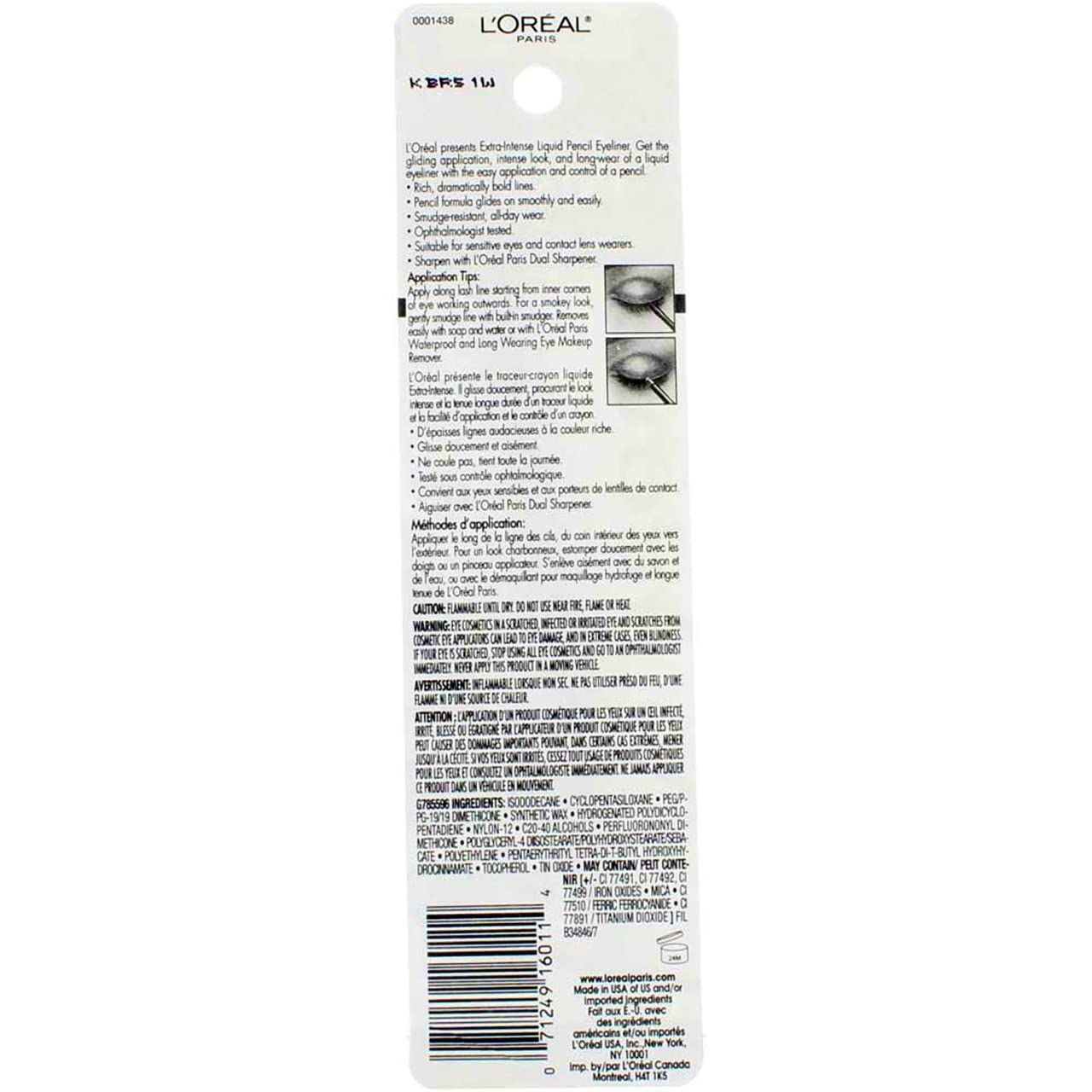 L'Oréal Paris Extra-Intense Pencil Eyeliner, 798 Black (Pack of 2)