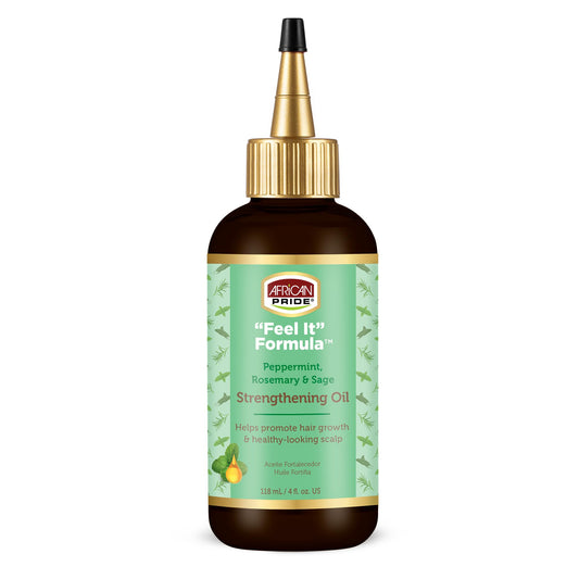 African Pride Feel It Formula Hair Strengthening Oil - Hair Oil with Rosemary, Peppermint & Sage - Hydrates Hair, Helps Strengthens Roots & Promotes