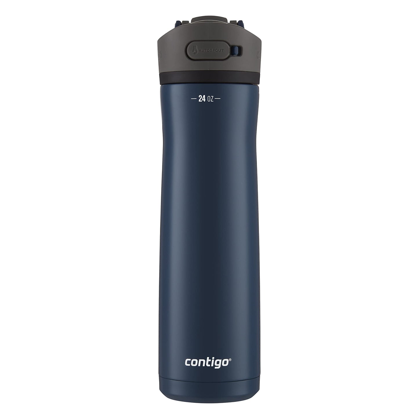 Contigo Ashland 2.0 Leak-Proof Water Bottle with Lid Lock and Angled Straw, Dishwasher Safe, Interchangeable Lid, 24oz, Blueberry