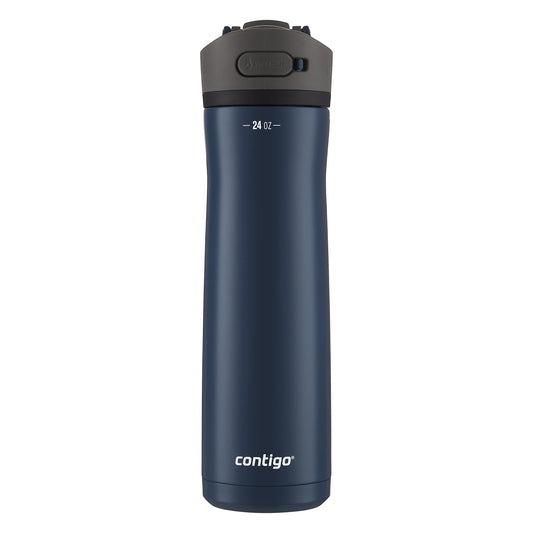Contigo Ashland 2.0 Leak-Proof Water Bottle with Lid Lock and Angled Straw, Dishwasher Safe, Interchangeable Lid, 24oz, Blueberry