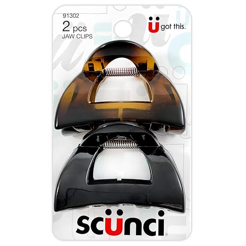 Scunci Effortless Beauty Clutch Jaw Clips | 2-Count per Pack | 1-Pack