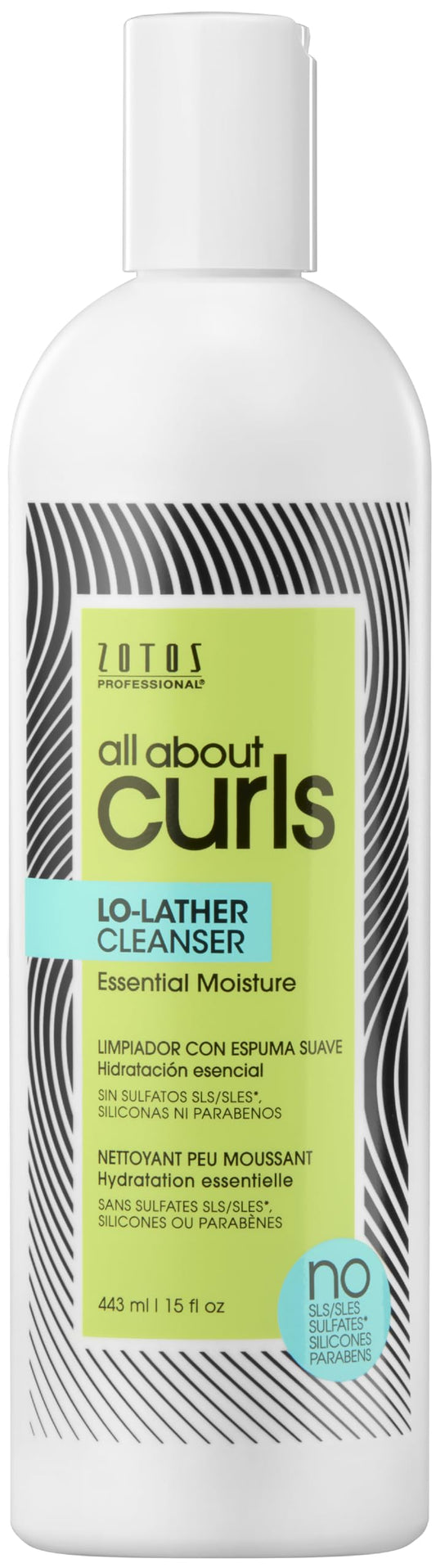 ALL ABOUT CURLS Lo-Lather Cleanser Shampoo | Essential Moisture | Gentle Cleansing | Slightly Sudsy | All Curly Hair Types | Cruelty Free | Sulfate