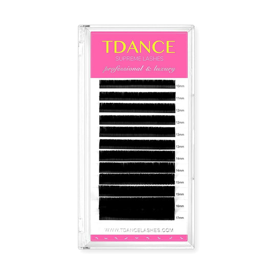 TDANCE Lash Extension Matte Black Eyelash Extension C CC D DD J B L Curl Volume & Classic Lash Extensions 0.03-0.18mm Thickness Professional Salon