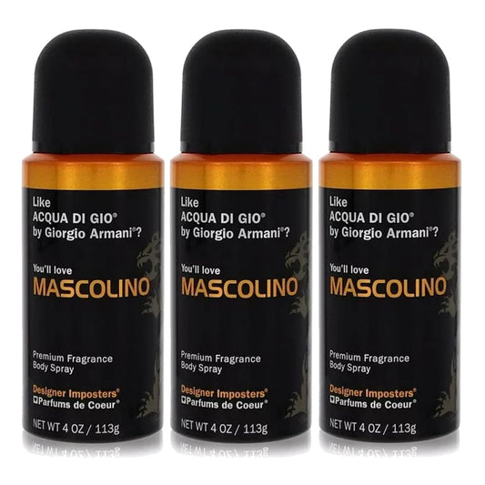 Parfums De Coeur Bod Man Mascolino Fragrance Body Spray for Men 4 oz (3) Beauty & Personal Care Parfums De Coeur