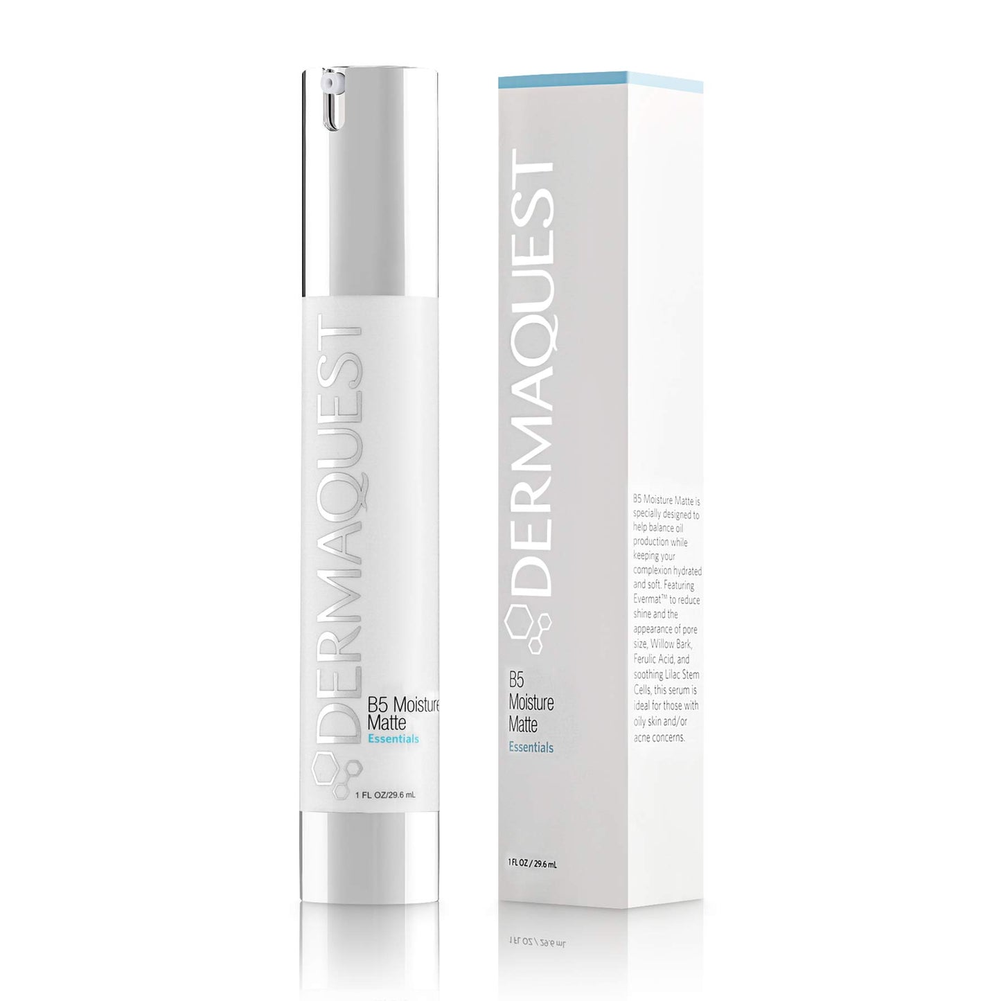 DermaQuest Essential B5 Moisture Matte - Face Moisturizer for Oily & Acne Prone Skin - 5% Hyaluronic Acid Women & Mens Moisturizer - Reduces Oil