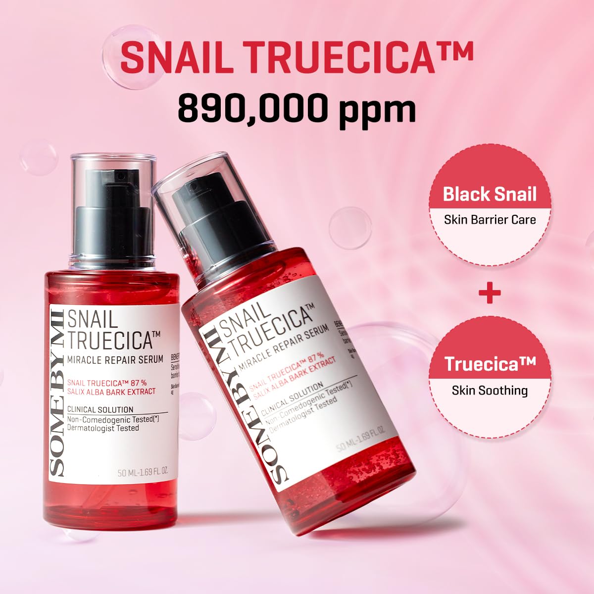 SOME BY MI Snail Trucica Miracle Repair Serum - 1.69Oz, 50ml - Made from Snail Mucin for Sensitive Skin - Daily Repair Face Serum for Post Acne Marks