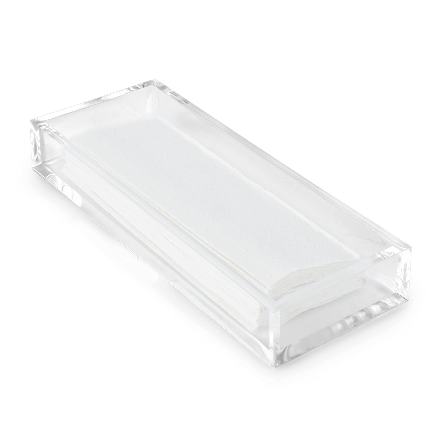 Huang Acrylic Clear Hand Towel Tray 11"x4" (10.5"x3.5" Internal) | for Bathrooms, Kitchens, Hosting, Picnics, Parties | Long Lasting Premium Acrylic…