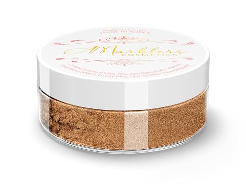 MARBLERS Fine Natural Mica Powder [Bronze] 0.11oz (3g) | Highly Pigmented | Non-Toxic, Vegan, Cruelty-Free | Eyeshadow, Body Butter, Nail Polish, Nail