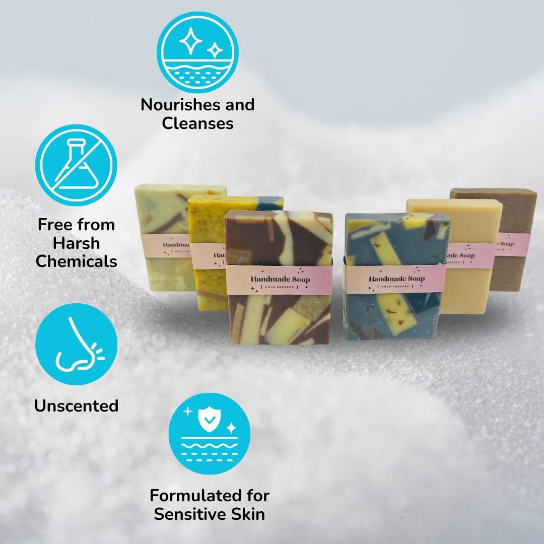 G.B.S All Natural Vegan Unscented Cold Pressed Hand and Body Soap for Sensitive Skin - Coconut Oil Nourishing and Gentle (Pack of 3) Beauty & Personal Care G.B.S