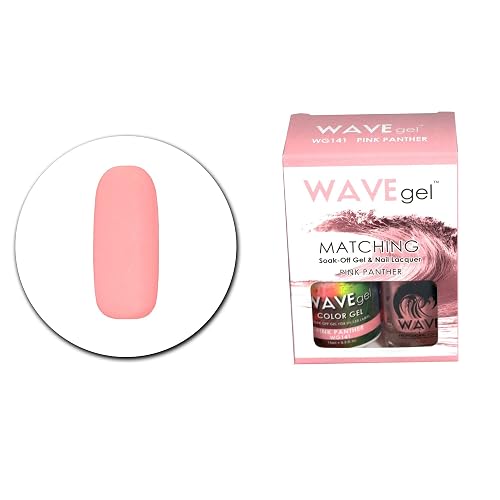WAVEGEL Soak-0ff Gel & Nail Lacquer Matching Duo Set - Pink Panther - W141-141 I 0.5 Oz Beauty & Personal Care WAVE gel