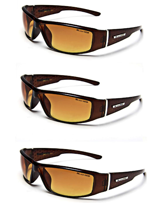 X LOOP Brown 3 PACK Anti-Glare Driving Glasses