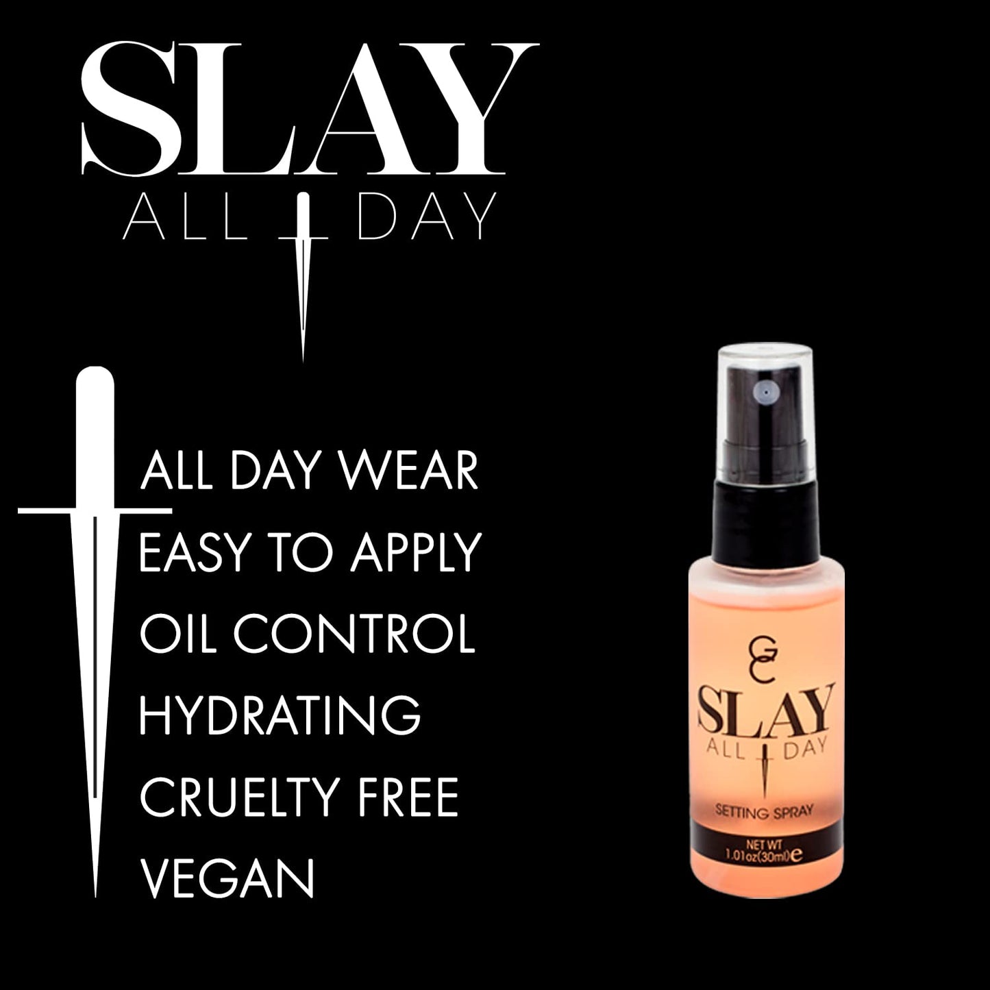 Slay All Day Setting Spray Mini - Peach by Gerard Cosmetic for Women - 1.01 oz Setting Spray