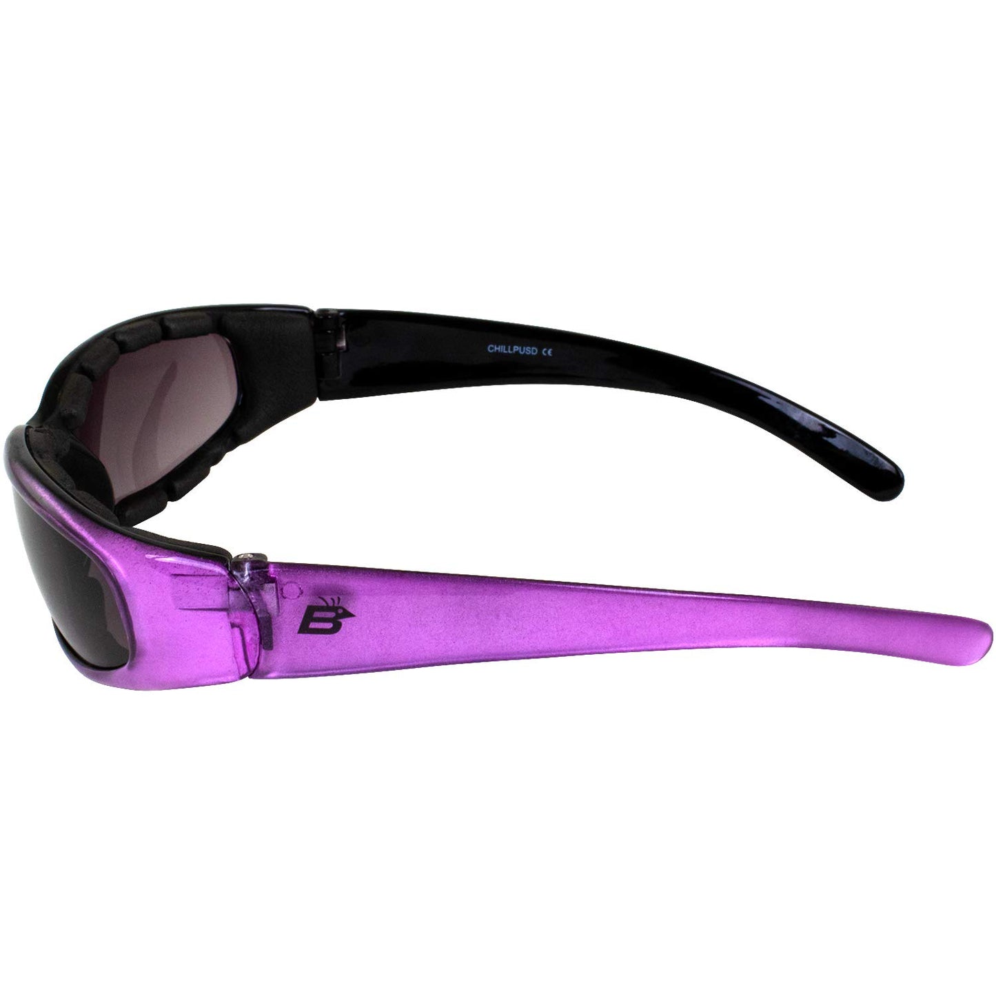 Birdz Eyewear Chill Women's Motorcycle Sunglasses 2 Pairs Padded Pink & Purple Frames Super Dark Lenses