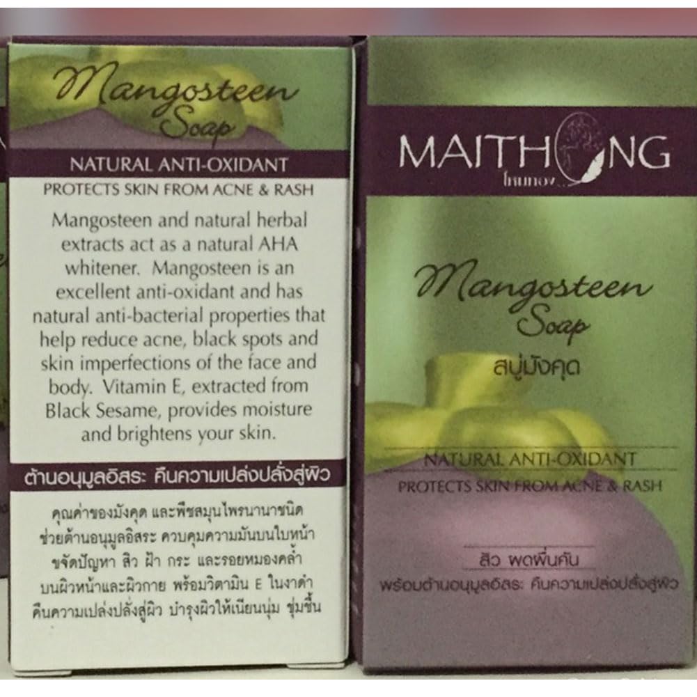 Maithong Mangosteen Natural Herbal Anti-oxidant Aha Soap Prevent Acne & Rash Reduce Acne Beauty & Personal Care Maithong