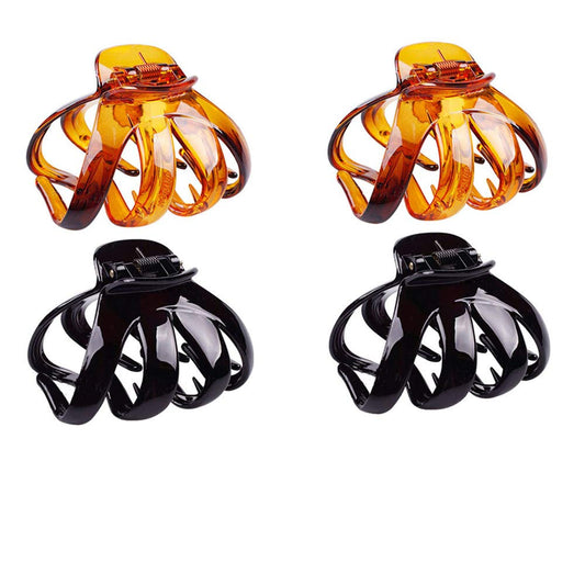 CONOFA 4 Pieces Classic Large Styling Octopus Hair Claw Clip Strong Holding Power Hair Clips Outdoor Hair Grip Hairpins Hairgrip for Women and Girls