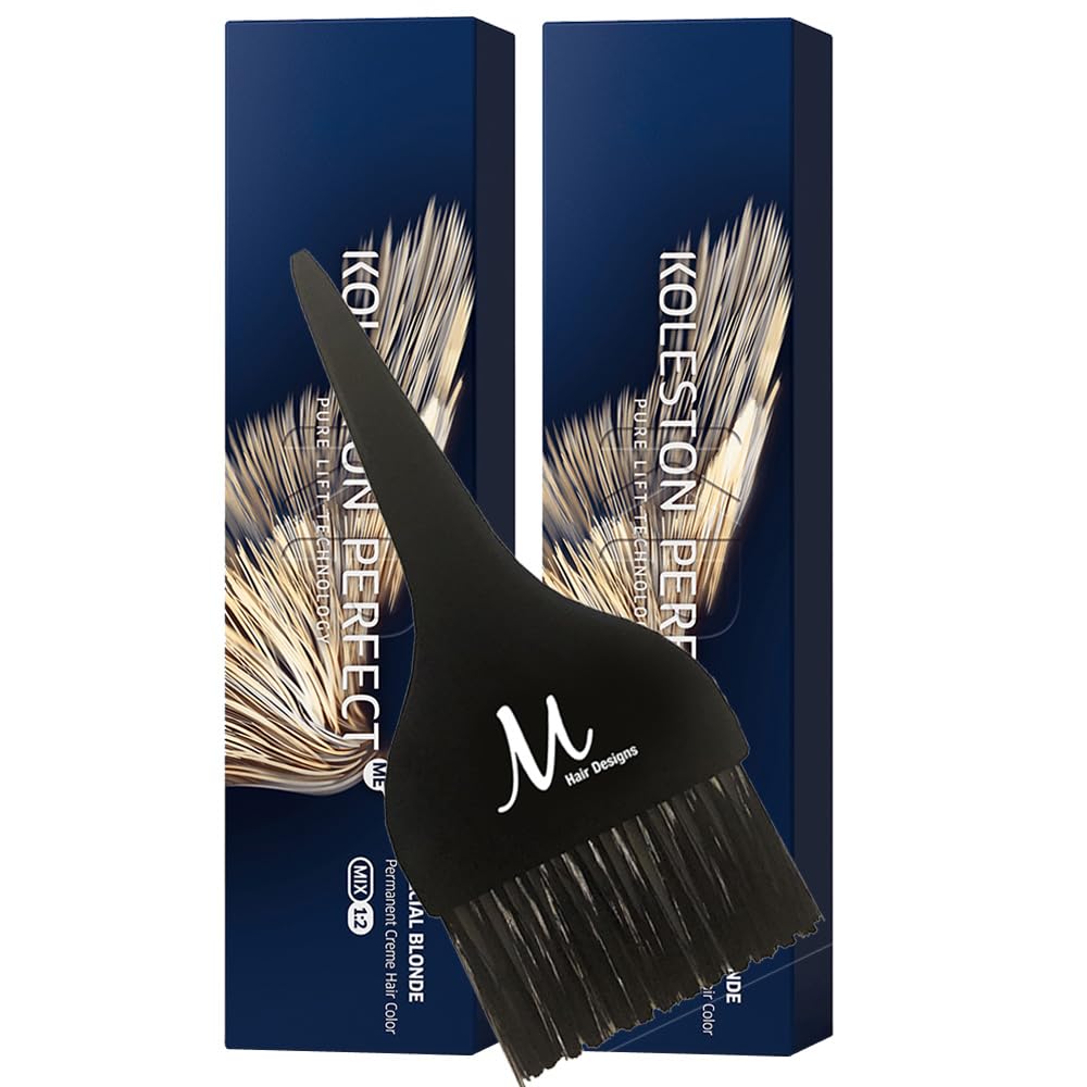 Koleston Perfect ME+ 12/61 Special Blonde/Violet Ash Permanent Hair Color Creme 2 Ounce (Pack of 2) With Tint Brush - Long-Lasting Gray Coverage - Use