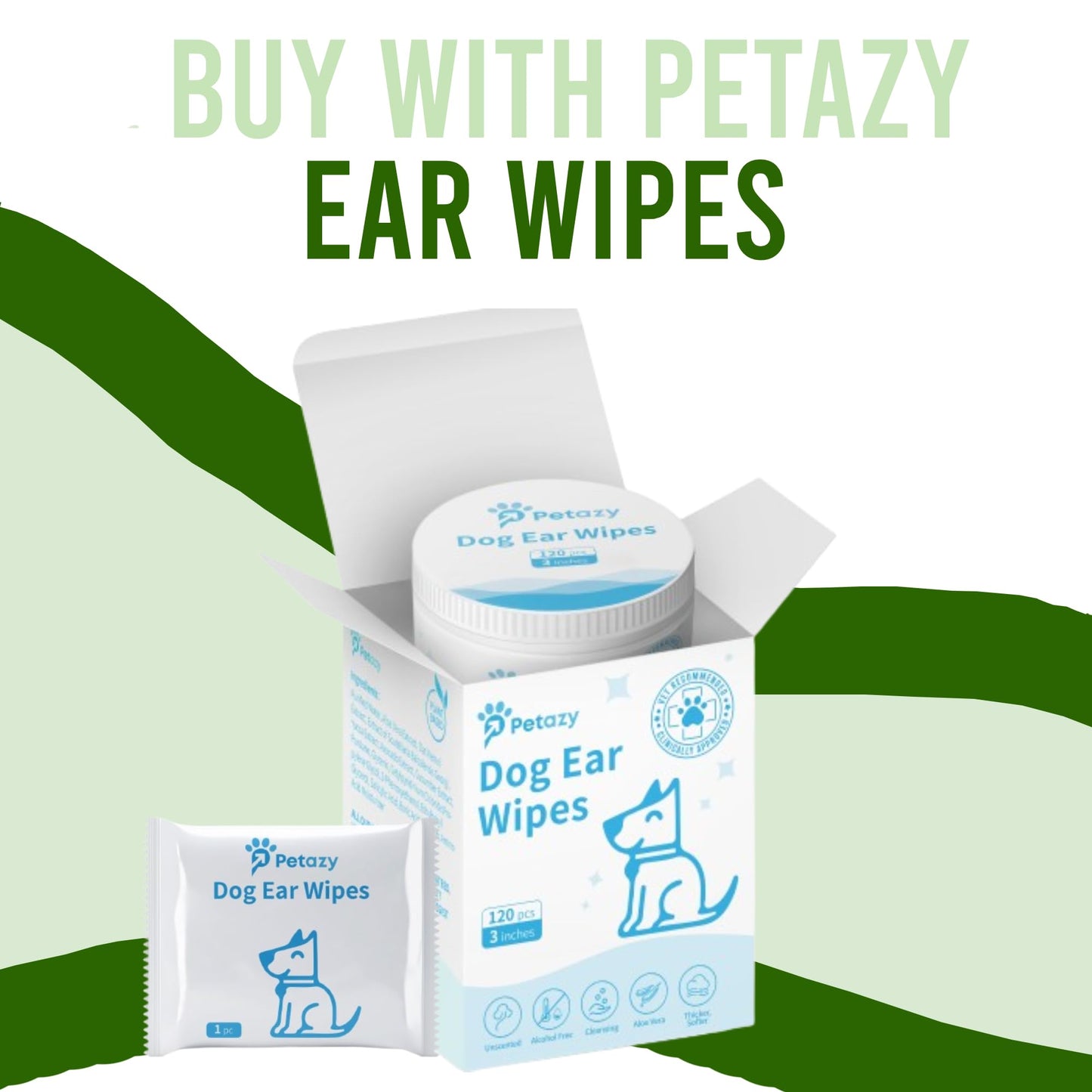 Petazy 400 Dog Wipes – Organic Lavender Scented Pet Wipes for Paws, Butt, Ears & Eyes – Extra Thick, Deodorizing + Bonus Glove Wipes for Dogs & Cats