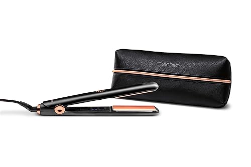 Elchim 8th Sense Styler: Hair Straightener with Titanium & Ceramic Plates, Dual-Universal Voltage, Flat Iron with 11 Heat Settings, Travel Bag