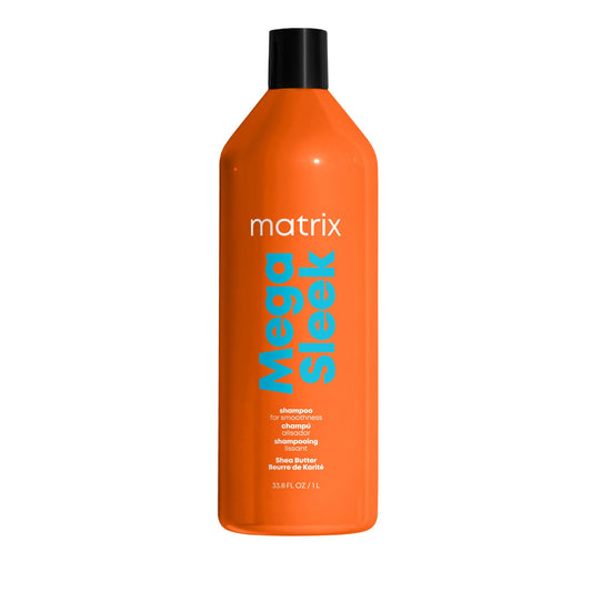 Matrix Mega Sleek Shampoo - Anti-Frizz Moisturizing Shampoo, Smoothing and Detangling, For Dry & Damaged Hair, Salon Professional Formula, With Shea