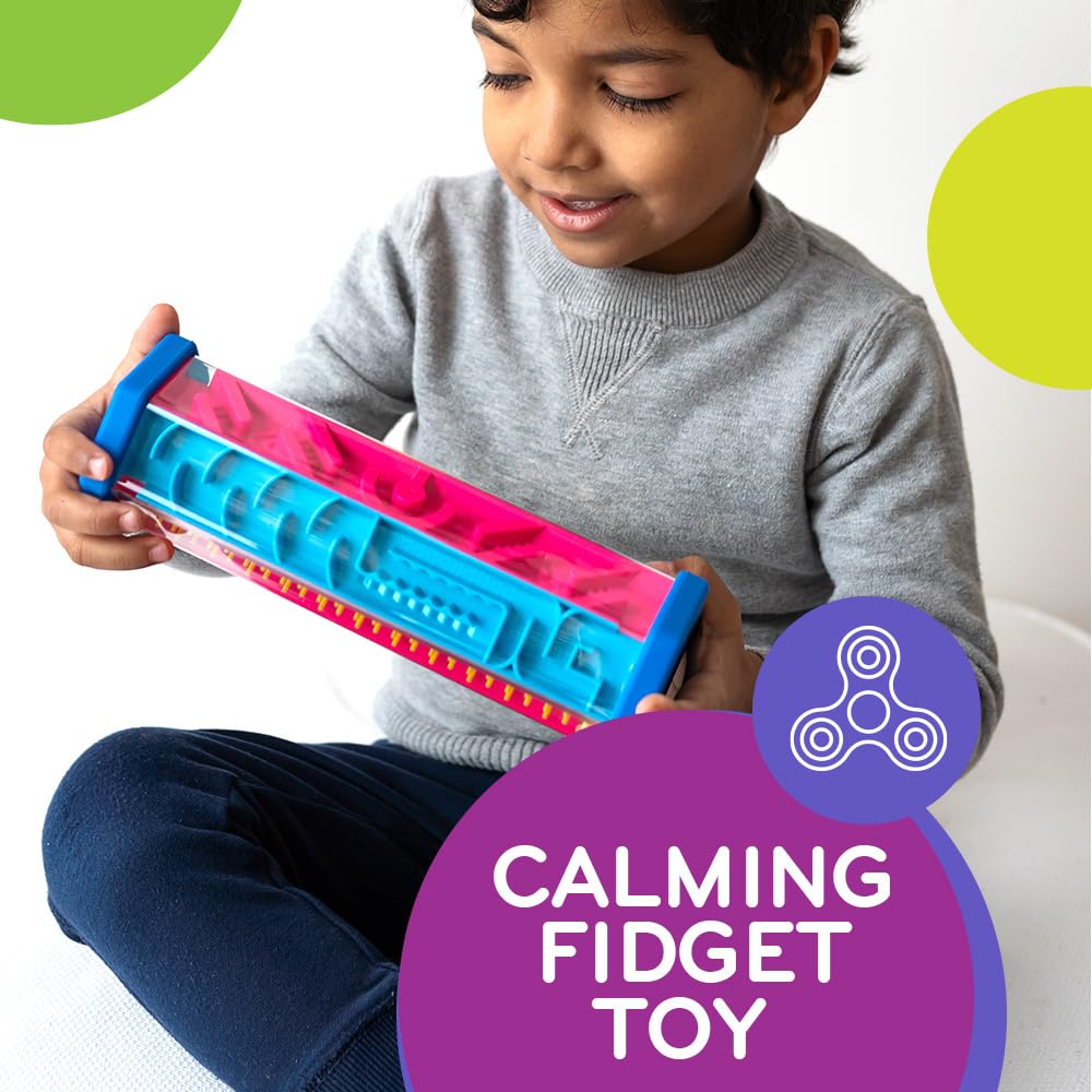 Mobi Zoomi Hexagon Maze Puzzle Game – 3D Gravity Ball Brain Teaser, Fidget Toy for Motor Skills & Coordination, Toddler & Kids Toy Ages 4+