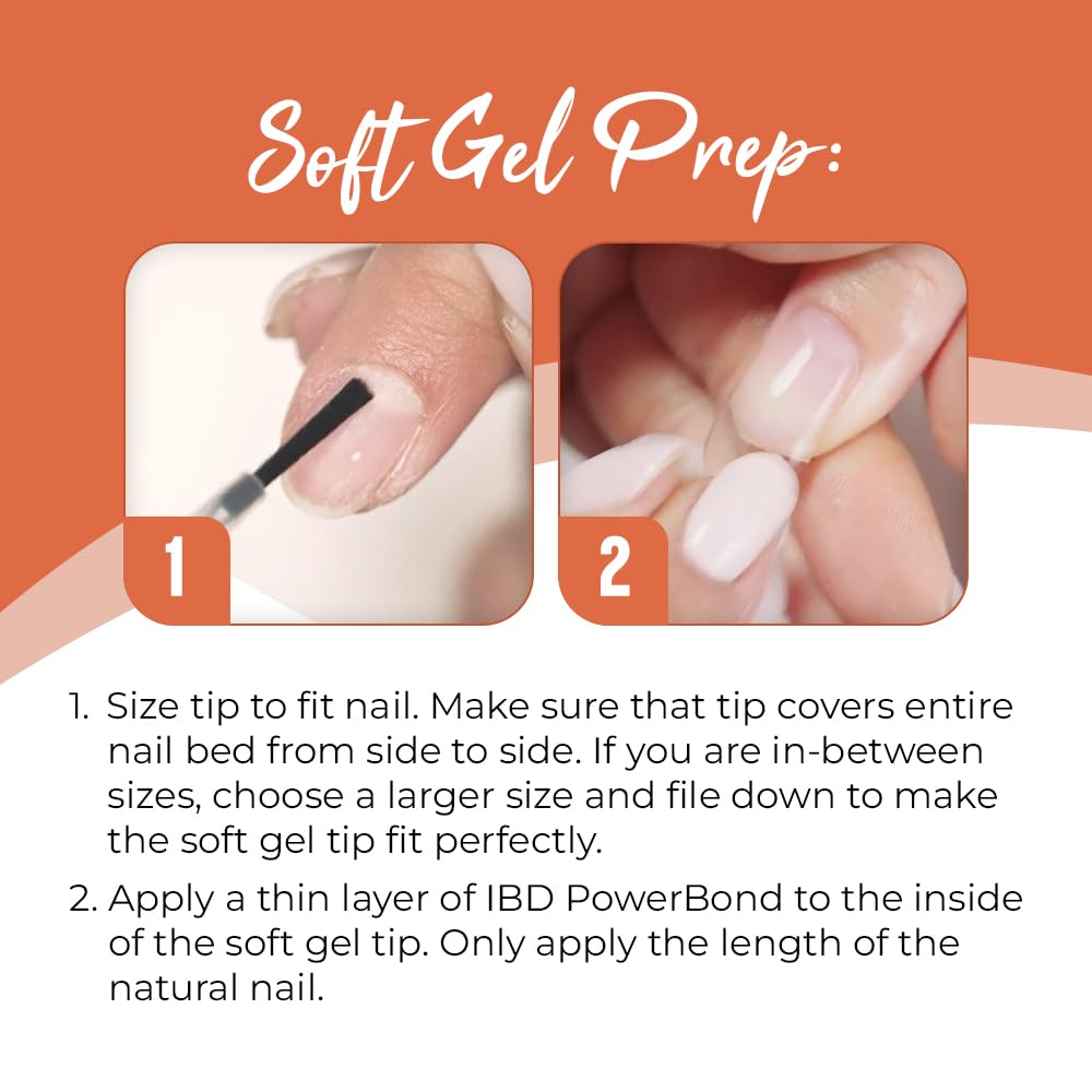 IBD Clear Soft Gel Nail Tips Medium Almond Shape - Pre-Etched, Nail Extensions for Strong Adhesion, Long-Lasting Acrylic Press On Nails, DIY Nail Art Beauty & Personal Care IBD
