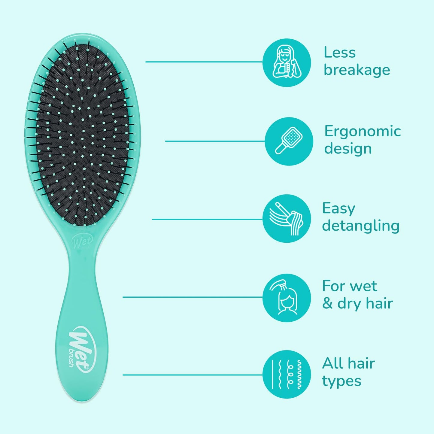 Wet Brush Original Detangler Hair Brush, Amazon Exclusive Aqua- Ultra-Soft IntelliFlex Bristles-Detangling Hairbrush Glides Through Tangles For All