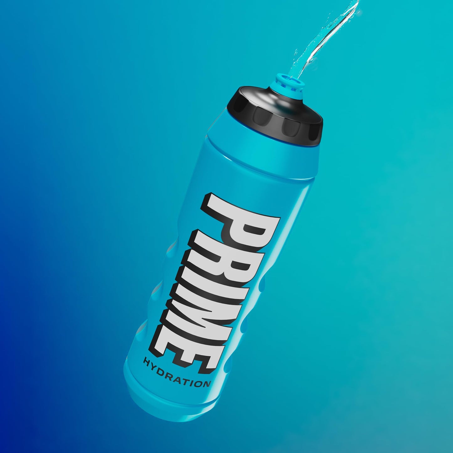 PRIME 32 oz Blue Squeeze Sports Water Bottle, BPA Free, Dishwasher Safe, Easy-Grip Ergonomic Leakproof Design, Fast Hydration for Gym, Cycling