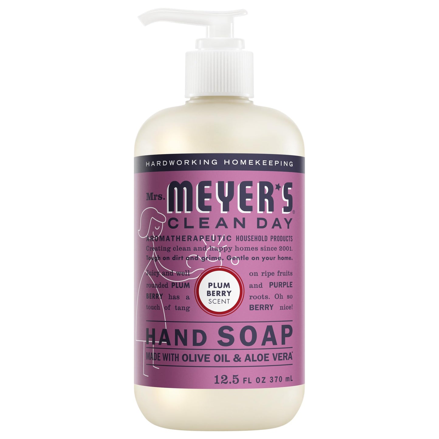 MRS. MEYER'S CLEAN DAY Hand Soap, Plum Berry Scent, 12.5 Fl Oz Bottle
