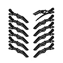 12Pcs Hair Clips for Styling Sectioning - Wide Teeth Double Hinged Design Professional Salon Quality Alligator Hair Clips (black)