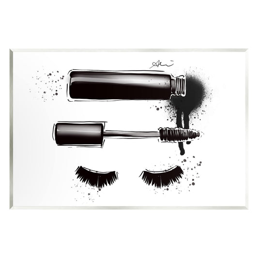 Stupell Industries Glam Mascara Lashes Makeup Wood Wall Art, Design by Alison Petrie
