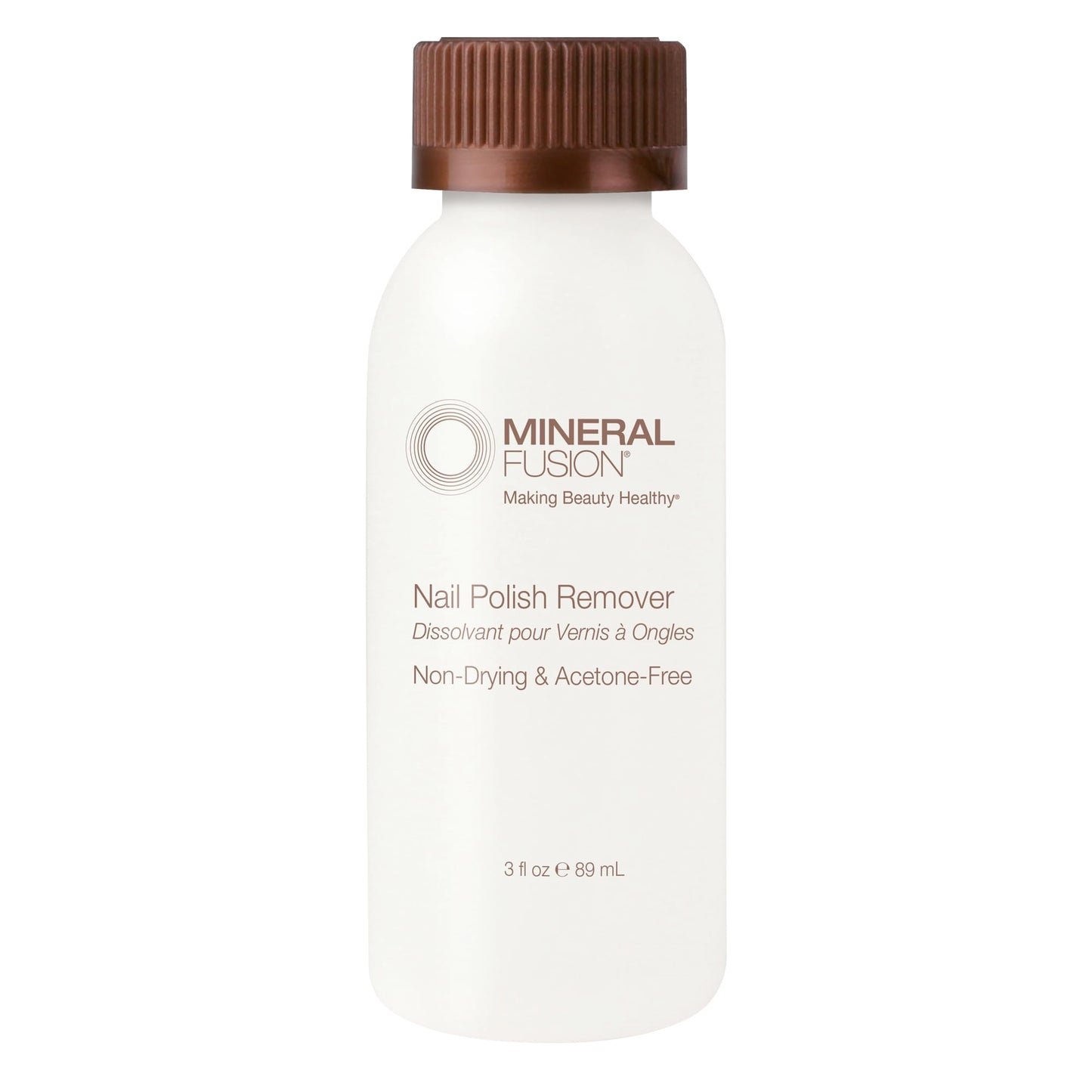 Mineral Fusion Nail Polish Remover - Acetone-Free Nail Care with Natural Solvents - Non Drying Liquid Formula - TSA-friendly Travel Size - 3 fl oz